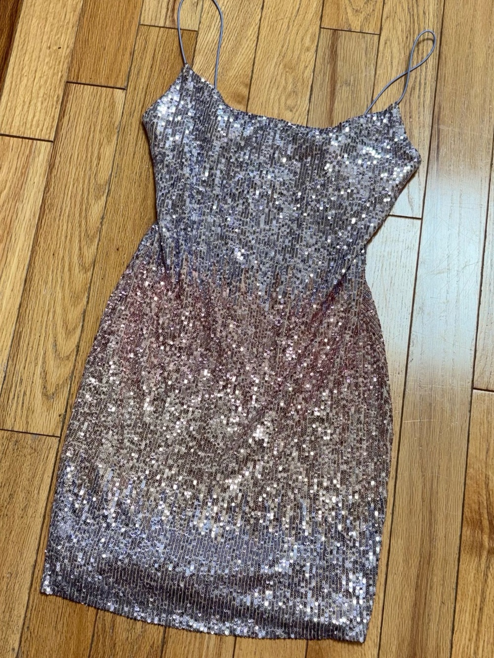 B Darlin Sequined Ombre Midi Dress - Silver Pink